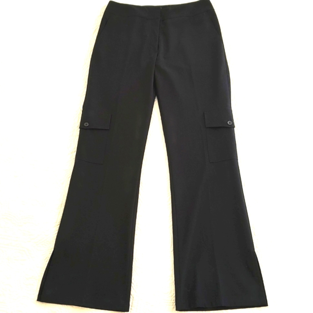 Peck & Peck Womens Flare Leg Side Slit Side Pocket Dress Cargo Pant/Size 6